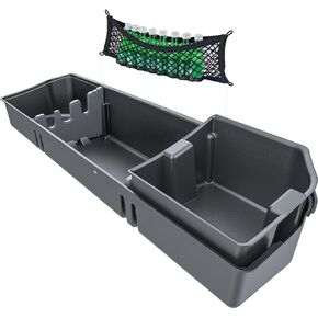 WHALEMOTOR Underseat Storage Compatible with Ford F150(2015-2024)&Super Duty(2017-2024) SuperCrew/Crew Cab, Upgraded Rear Under Seat Organizer for F-150 F250 F350 F450 F550