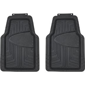 Amazon Basics 3-Piece All-Weather Protection Heavy Duty Rubber Floor Mats for Cars, SUVs, and Trucks，Black, Trim to Fit