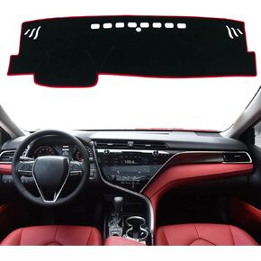 for Toyota Camry Accessories 2024 2023 2022 2021 2020 2019 2018 Dash Cover Dashboard Cover Mat Custom Fit Center Console Cover Sunshield Protector Pad（Blue Trim）