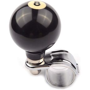 Black 8 Round Ball Car Steering Wheel Spinner Knob Universal Rotating Suicide Spinners Knob Power Handle for most car