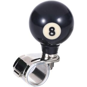 Suicide Knob 8 Ball Steering Wheel Spinner Round Turning Driving Power Handle Universal Fit Most Vehicles Cars Trucks Tractors Mowers Forklifts Boat Golf Carts (Black)