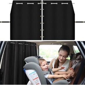 XCBYT Car Window Shades - Set of 3 Car Window Covers Privacy Sun Shades 1 Divider Curtains & 2 Side Window Shades with Rod 99% Light Block Car Curtains for Van SUV Pickup Truck Travel Nap Camping in Kuwait