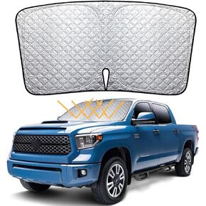 Car Windshield Sun Shade Compatible with GMC Sierra 1500 2500 3500 2019-2023 Front Windshield Sunshade Thick 6-Layer Shade Foldable Sun Shade with a Storage Bag UV and Sun Heat Protection SunShades