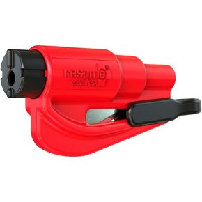 resqme,The Original Emergency Keychain Car Escape Tool, 2-in-1 Seatbelt Cutter and Window Breaker, Made in USA, Red - Compact safety hammer