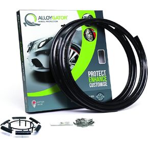AlloyGator Alloy Wheel Protectors | Rim Protectors | Wheel Protection | Alloy Wheel Protection | Fits 12-24 Inch Wheel Diameter | 15 Colors | Pack of 4 (Black, Up to 24 Inch Wheels)