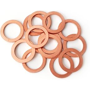 15 Pcs Oil Drain Plug Gasket - 14mm OEM Copper Oil Drain Plug Washer Gaskets - Compatible/Replacement for Mercedes Oil Crush Washer OEM PN Part#: 007603-014106
