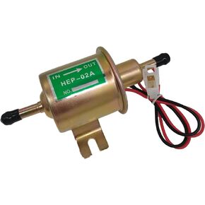 HEP-02A 12V Electric Fuel Pump Metal Solid Petrol 12 Volts Replacement For Motorcycle Carburetor ATV Trucks Boats For Gasoline or Diesel Engine HEP02A Low Pressure Gas Diesel Fuel Pump 2.5-4psi