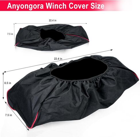 غطاء ونش، واقي ونش مقاوم للماء والغبار شديد التحمل لمعظم الروافع الكهربائية التي يصل وزنها إلى 8000-12000 رطل، داخلي/خارجي (22.4 بوصة × 8.5 بوصة × 7.5 بوصة) - أسود in Kuwait