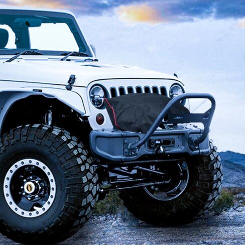 غطاء ونش، واقي ونش مقاوم للماء والغبار شديد التحمل لمعظم الروافع الكهربائية التي يصل وزنها إلى 8000-12000 رطل، داخلي/خارجي (22.4 بوصة × 8.5 بوصة × 7.5 بوصة) - أسود in Kuwait