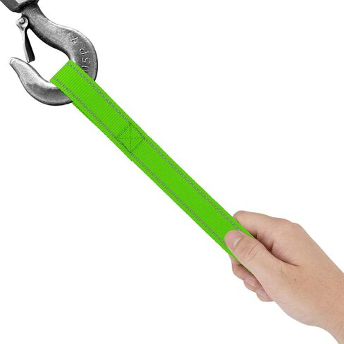 Country Brook Design - 1 Inch Winch Hook Pull Strap with Reflective Nylon - Black in Kuwait
