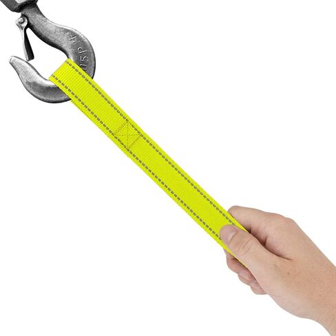Country Brook Design - 1 Inch Winch Hook Pull Strap with Reflective Nylon - Black in Kuwait