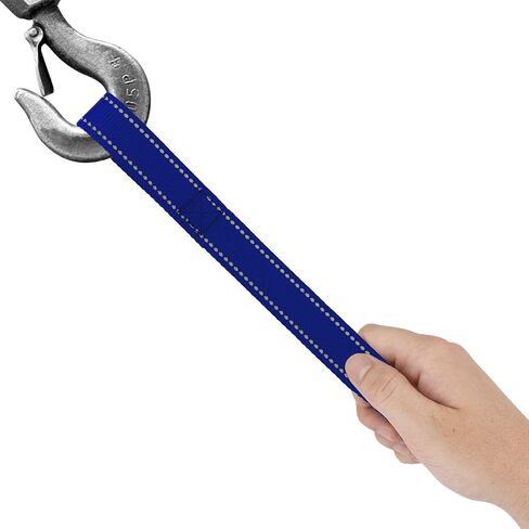 Country Brook Design - 1 Inch Winch Hook Pull Strap with Reflective Nylon - Black in Kuwait