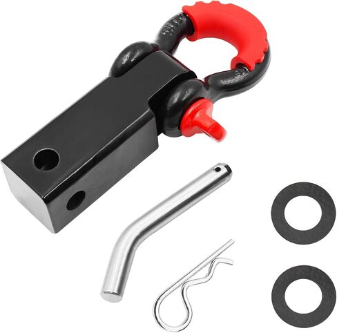 Shackle Hitch Receiver 2", 3/4" D Ring Shackle 42,000Ibs Break Strength with 5/8" Screw Pin Kit for Tow Strap Winch Off Road Vehicle Recovery in Saudi Arabia
