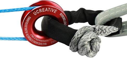 Ucreative Winch Snatch Recovery Ring 66,000 رطل للتكبل الناعم والحبل الاصطناعي لشاحنة ATV UTV SUV لاستعادة المركبات على الطرق الوعرة (أحمر) in Saudi Arabia