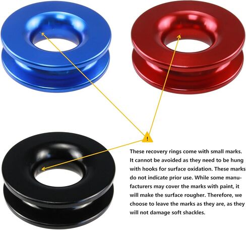Ucreative Winch Snatch Recovery Ring 66,000 رطل للتكبل الناعم والحبل الاصطناعي لشاحنة ATV UTV SUV لاستعادة المركبات على الطرق الوعرة (أحمر) in Saudi Arabia