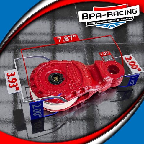 BPA-RACING كتلة خطف 10 طن | كتلة البكرة بمقبض سهل الإمساك | تعمل مع 3/4 حلقات على شكل حرف D وحبل صناعي يصل إلى 15/32 بوصة | ملحقات الرافعة شديدة التحمل | مجموعة الطوارئ للتعافي من الطرق الوعرة in Kuwait