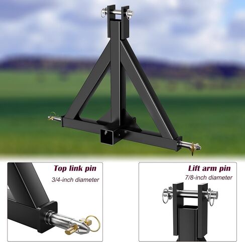 وصلة مقطورة استقبال 3 نقاط 2 بوصة من COZONY - هيكل عالي التحمل، تصميم سريع التفكيك، متوافق مع Kubota، John Deere، الجرارات المدمجة - مثالية للأعمال الزراعية والبناء in Kuwait