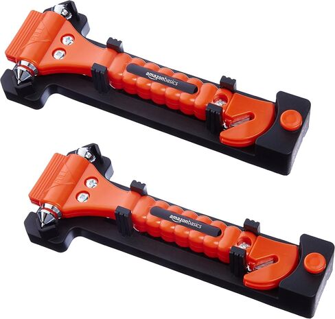 Amazon Basics Emergency Seat Belt Cutter and Window Hammer Tool, Car Accessories, 2 Pack in Saudi Arabia