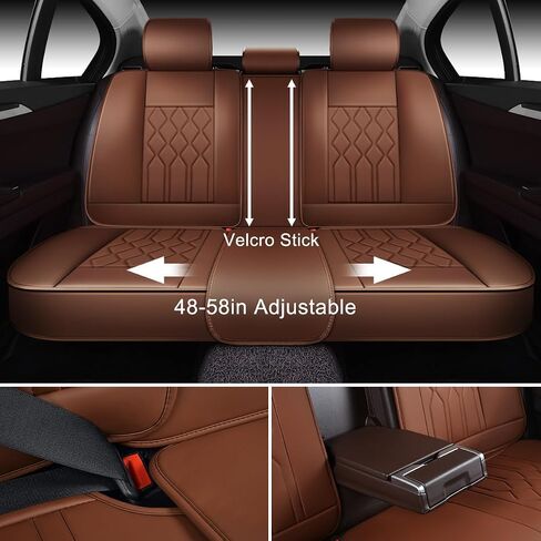 أغطية مقاعد السيارة من OASIS AUTO وسادة جلدية صناعية فاخرة مقاومة للماء وإكسسوارات عالمية تناسب سيارات الدفع الرباعي والشاحنات سيدان مجموعة كاملة من الحماية الداخلية للسيارات (OS-007 رمادي) in Kuwait