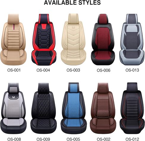 أغطية مقاعد السيارة من OASIS AUTO وسادة جلدية صناعية فاخرة مقاومة للماء وإكسسوارات عالمية تناسب سيارات الدفع الرباعي والشاحنات سيدان مجموعة كاملة من الحماية الداخلية للسيارات (OS-007 رمادي) in Kuwait