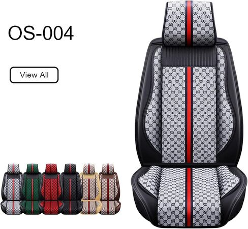 أغطية مقاعد السيارة من OASIS AUTO وسادة جلدية صناعية فاخرة مقاومة للماء وإكسسوارات عالمية تناسب سيارات الدفع الرباعي والشاحنات سيدان مجموعة كاملة من الحماية الداخلية للسيارات (OS-007 رمادي) in Kuwait
