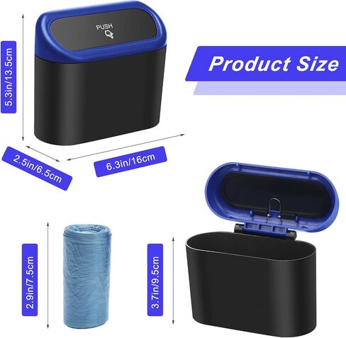AHIER Small Car Trash Can with lid, Car Garbage Can Portable Hanging Mini Car Trash Can Car Holder with 30pcs Garbage Bags for Car, Office, Home in Saudi Arabia