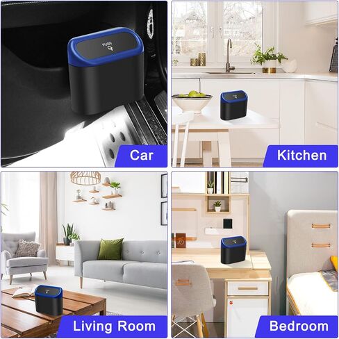 AHIER Small Car Trash Can with lid, Car Garbage Can Portable Hanging Mini Car Trash Can Car Holder with 30pcs Garbage Bags for Car, Office, Home in Saudi Arabia