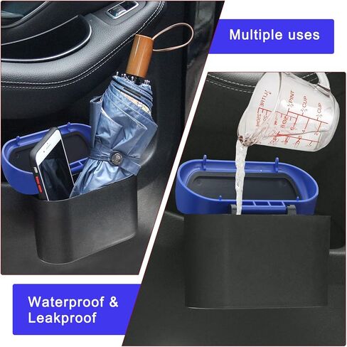 AHIER Small Car Trash Can with lid, Car Garbage Can Portable Hanging Mini Car Trash Can Car Holder with 30pcs Garbage Bags for Car, Office, Home in Saudi Arabia