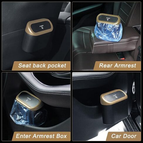 AHIER Small Car Trash Can with lid, Car Garbage Can Portable Hanging Mini Car Trash Can Car Holder with 30pcs Garbage Bags for Car, Office, Home in Saudi Arabia