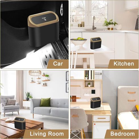 AHIER Small Car Trash Can with lid, Car Garbage Can Portable Hanging Mini Car Trash Can Car Holder with 30pcs Garbage Bags for Car, Office, Home in Saudi Arabia