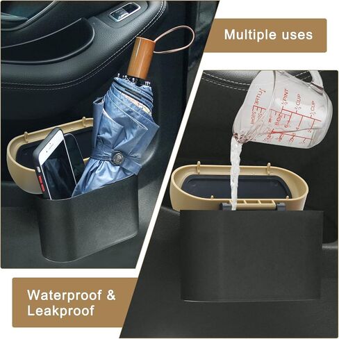 AHIER Small Car Trash Can with lid, Car Garbage Can Portable Hanging Mini Car Trash Can Car Holder with 30pcs Garbage Bags for Car, Office, Home in Saudi Arabia