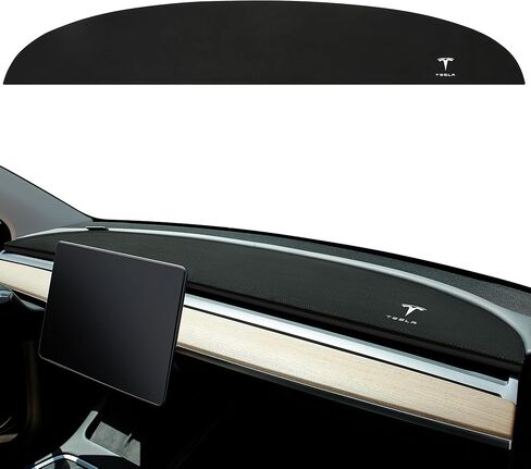 KIWEN Tesla Model 3 Model Y Dashboard Cover, Suede Dashboard Pad Dash Mat Compatible with Tesla Model Y/3 2017-2021 2022 2023 Interior Tesla Accessories (Black) in Kuwait