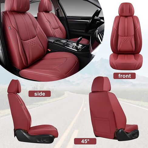 Front Seat Covers, Universal Seat Covers for Cars 2 Pieces, Waterproof Leather Auto Seat Protectors Car Interior Accessories, Car Seat Cushions Fit for Most Sedans SUV Pick-up Truck, Beige in Kuwait