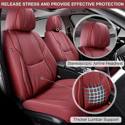Front Seat Covers, Universal Seat Covers for Cars 2 Pieces, Waterproof Leather Auto Seat Protectors Car Interior Accessories, Car Seat Cushions Fit for Most Sedans SUV Pick-up Truck, Beige in Kuwait