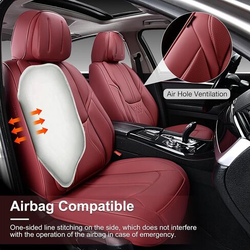 Front Seat Covers, Universal Seat Covers for Cars 2 Pieces, Waterproof Leather Auto Seat Protectors Car Interior Accessories, Car Seat Cushions Fit for Most Sedans SUV Pick-up Truck, Beige in Kuwait