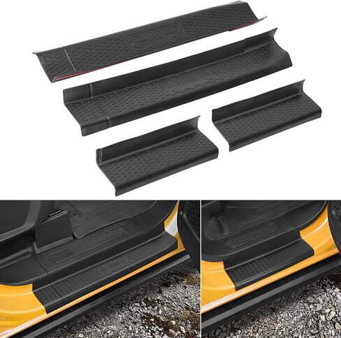 واقي عتبة الباب لبرونكو 4 أبواب 2021+، مجموعة حماية عتبة الباب المطاطية المرنة، 2023 عتبة باب برونكو 4 أبواب، حماية عتبة حافة الباب ضد الانزلاق والخدش، 4 قطع in Kuwait