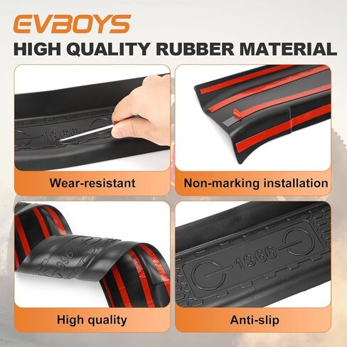 واقي عتبة الباب لبرونكو 4 أبواب 2021+، مجموعة حماية عتبة الباب المطاطية المرنة، 2023 عتبة باب برونكو 4 أبواب، حماية عتبة حافة الباب ضد الانزلاق والخدش، 4 قطع in Kuwait