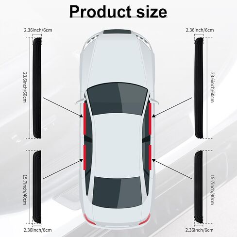 SINGARO Car Door Threshold Protection, 4PCS Door Edge Step Dust Shield Cover, Door Width 23.6x2.36inch Car/SUV Universal Rubber Scratch Resistant Exterior Accessories (Black) in Saudi Arabia