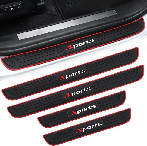 SINGARO Car Door Threshold Protection, 4PCS Door Edge Step Dust Shield Cover, Door Width 23.6x2.36inch Car/SUV Universal Rubber Scratch Resistant Exterior Accessories (Black) in Saudi Arabia