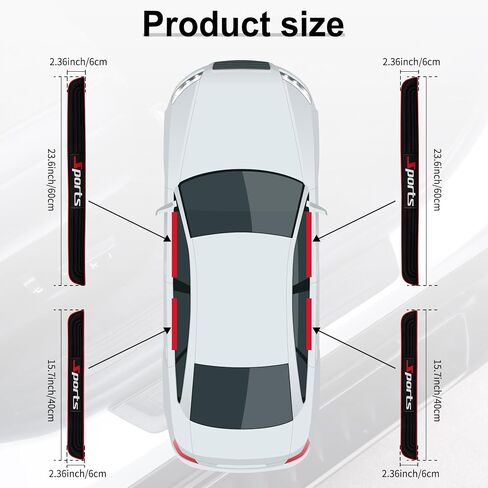 SINGARO Car Door Threshold Protection, 4PCS Door Edge Step Dust Shield Cover, Door Width 23.6x2.36inch Car/SUV Universal Rubber Scratch Resistant Exterior Accessories (Black) in Saudi Arabia
