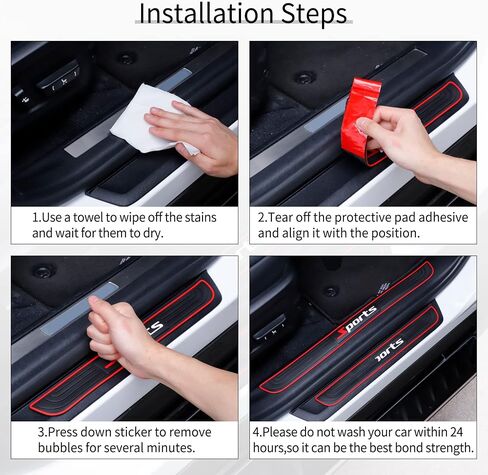 SINGARO Car Door Threshold Protection, 4PCS Door Edge Step Dust Shield Cover, Door Width 23.6x2.36inch Car/SUV Universal Rubber Scratch Resistant Exterior Accessories (Black) in Saudi Arabia