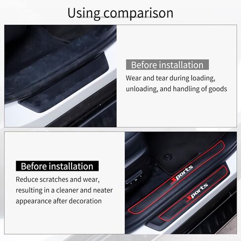 SINGARO Car Door Threshold Protection, 4PCS Door Edge Step Dust Shield Cover, Door Width 23.6x2.36inch Car/SUV Universal Rubber Scratch Resistant Exterior Accessories (Black) in Saudi Arabia
