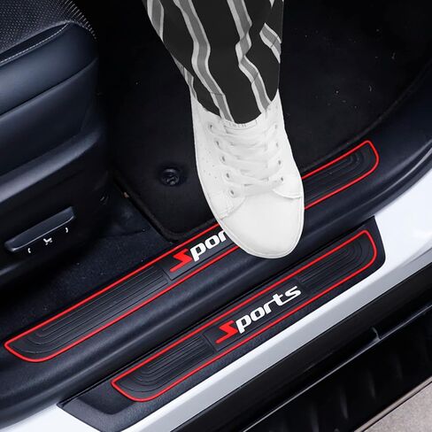 SINGARO Car Door Threshold Protection, 4PCS Door Edge Step Dust Shield Cover, Door Width 23.6x2.36inch Car/SUV Universal Rubber Scratch Resistant Exterior Accessories (Black) in Saudi Arabia