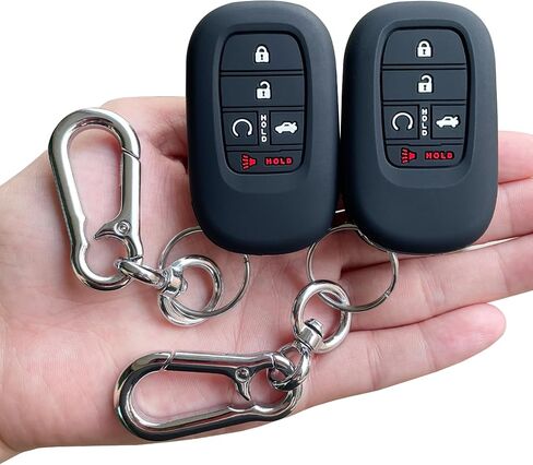 غطاء مفتاح Fob من TANDRIVE لـ (5 أزرار) Honda 2022 2023 2024 Civic Accord HR-V Pilot CR-V، سيليكون، عبوتين، أسود in Kuwait