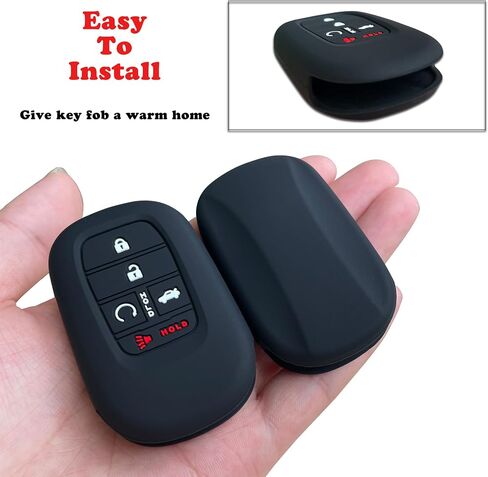 غطاء مفتاح Fob من TANDRIVE لـ (5 أزرار) Honda 2022 2023 2024 Civic Accord HR-V Pilot CR-V، سيليكون، عبوتين، أسود in Kuwait