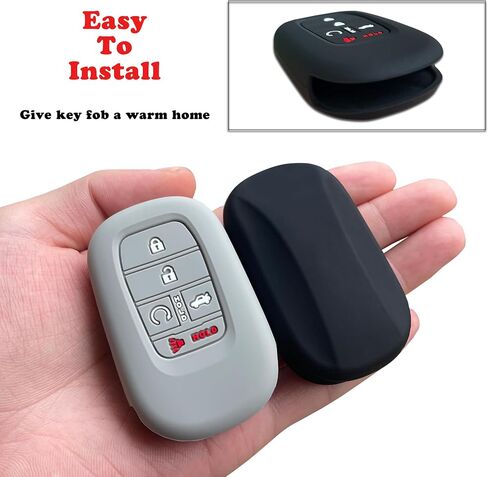 غطاء مفتاح Fob من TANDRIVE لـ (5 أزرار) Honda 2022 2023 2024 Civic Accord HR-V Pilot CR-V، سيليكون، عبوتين، أسود in Kuwait