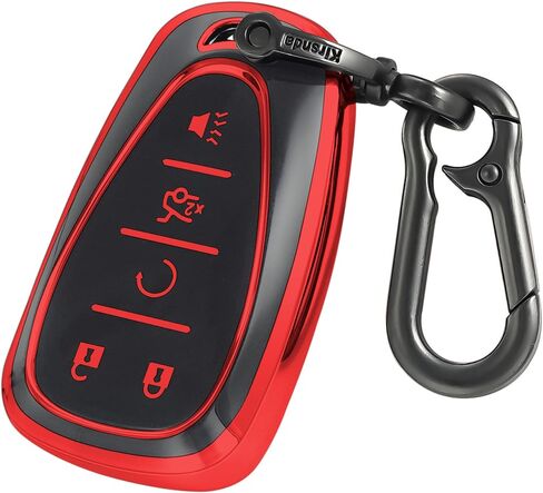 key fob cover case keychain Compatible with Chevrolet, Soft TPU key Shell/skin 5-Buttons,fit Malibu Camaro Blazer Cruze Sonic Volt Equinox Spark Remote Key Vehicle Accessories,white in Saudi Arabia