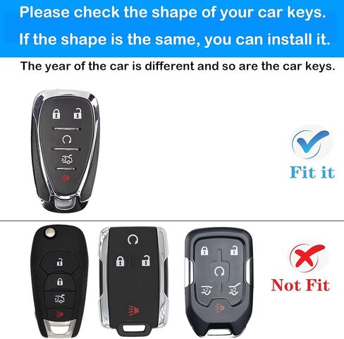 key fob cover case keychain Compatible with Chevrolet, Soft TPU key Shell/skin 5-Buttons,fit Malibu Camaro Blazer Cruze Sonic Volt Equinox Spark Remote Key Vehicle Accessories,white in Saudi Arabia