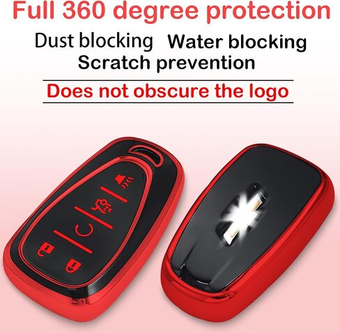key fob cover case keychain Compatible with Chevrolet, Soft TPU key Shell/skin 5-Buttons,fit Malibu Camaro Blazer Cruze Sonic Volt Equinox Spark Remote Key Vehicle Accessories,white in Saudi Arabia