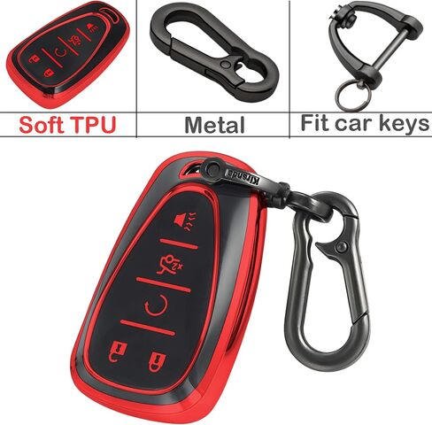 key fob cover case keychain Compatible with Chevrolet, Soft TPU key Shell/skin 5-Buttons,fit Malibu Camaro Blazer Cruze Sonic Volt Equinox Spark Remote Key Vehicle Accessories,white in Saudi Arabia